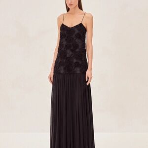 Alexis Natalia drop waist black long dress gown